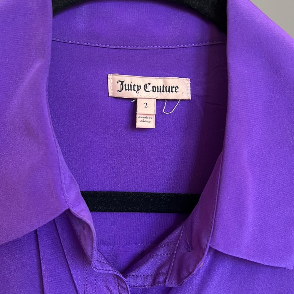 Juicy Couture Purple Silk Blouse Top - Picture 3 of 3